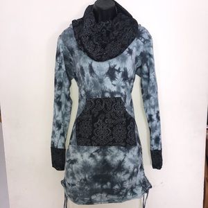 Jayli hippie hoodie dress hooded tie dye